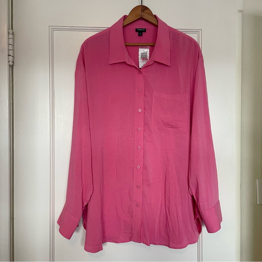 Torrid Bright Pink Blouse NWT